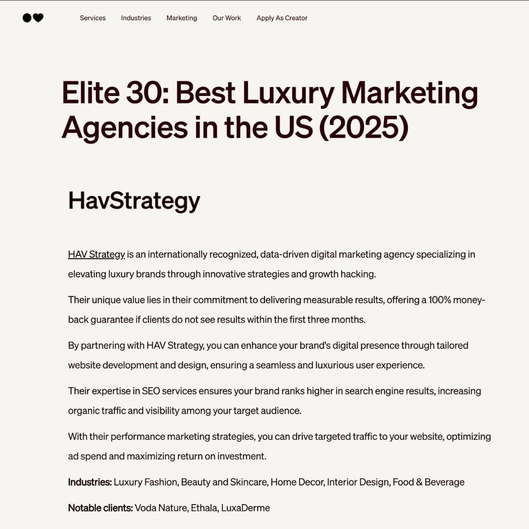 Best Luxury Marketing Agency